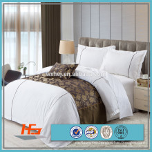 wholesale popular high quality full/double size white cotton flat bed sheets/fitted sheets/bedding sets